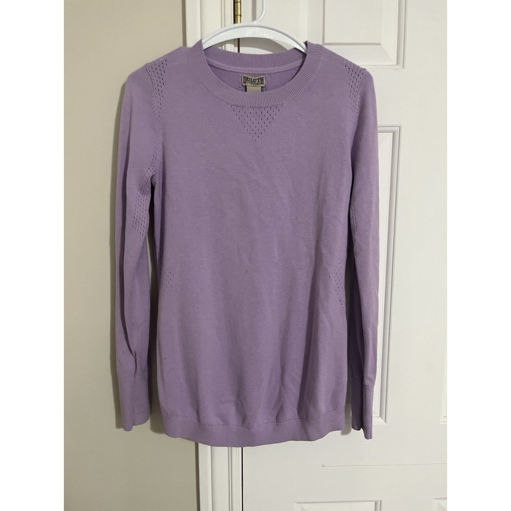 Duluth Trading Co Pullover Sweater Women Small Purple Plum Outlast Acrylic